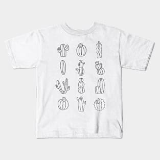 Cactus Stickers Lines Kids T-Shirt